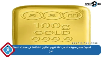 تحديث سعر سبيكة الذهب BTC اليوم الاثنين 1-9-2025 في محلات الصاغة الآن